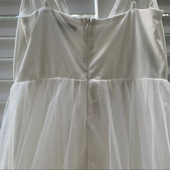 FASHION NOVA White tulle maxi wedding dress, NWT - Picture 6 of 11